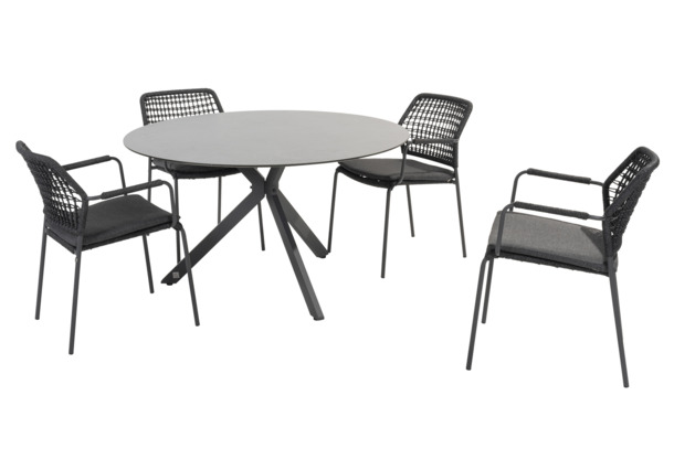 4SO Locarno ronde tuintafel in HPL (antraciet) - 5